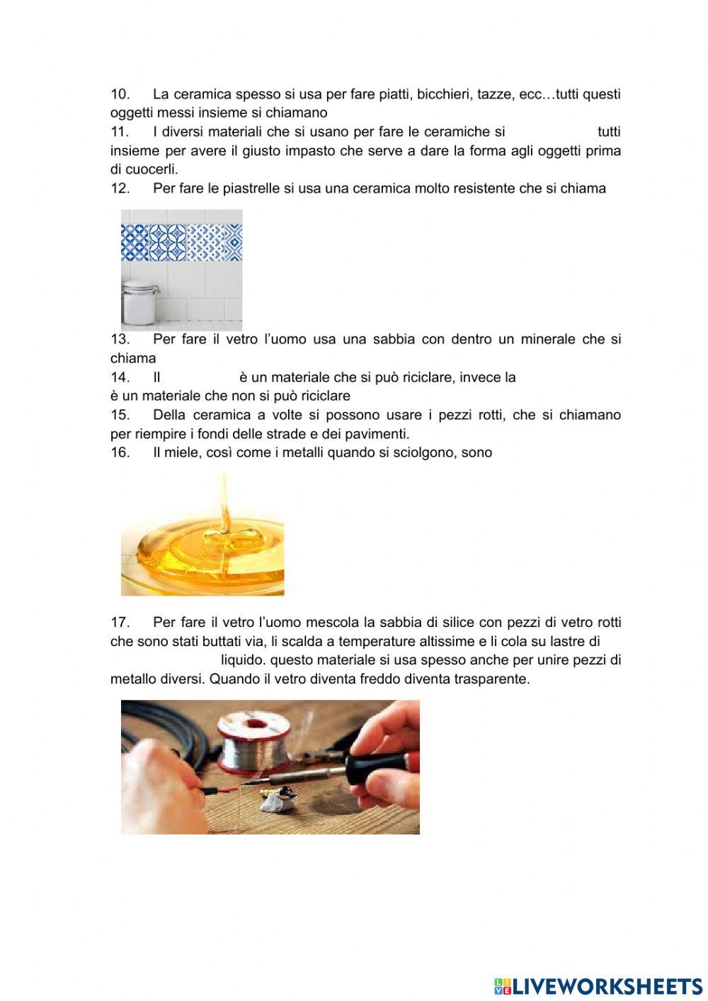 Ceramica e vetro per studenti stranieri a2