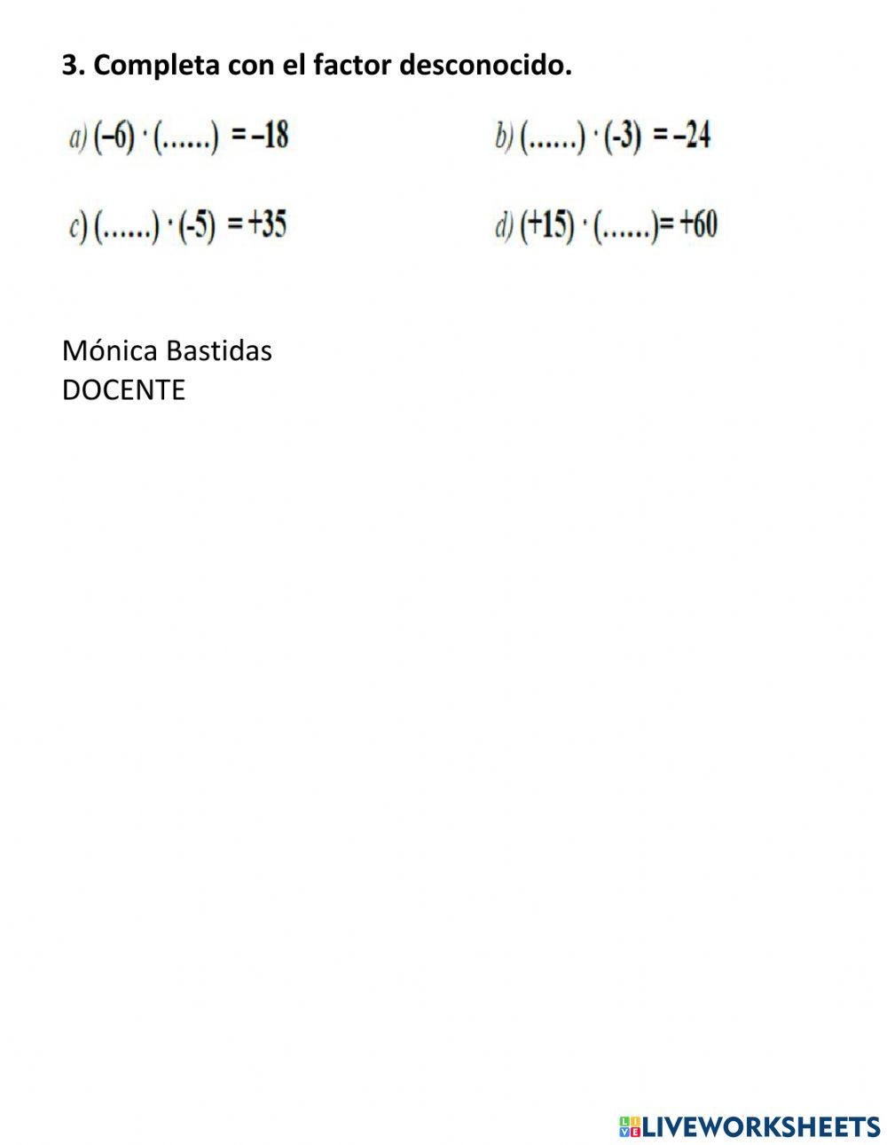 Multiplicacion enteros