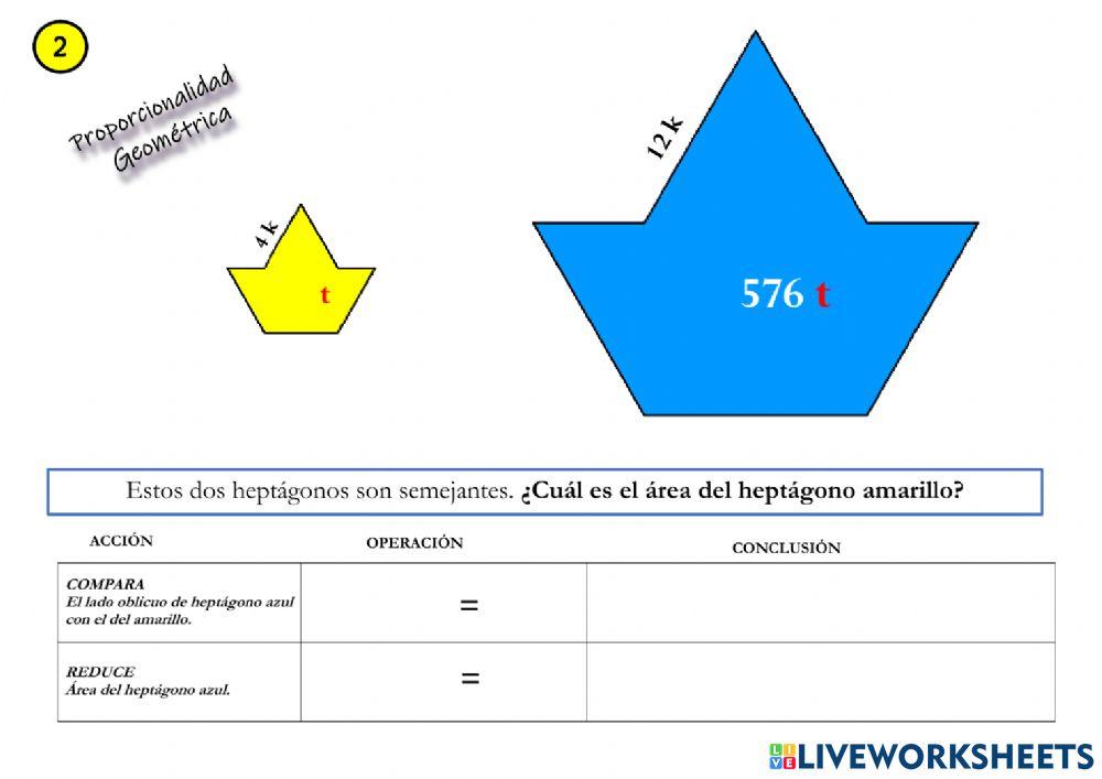 Proporcionalidad relación longitud-área 2