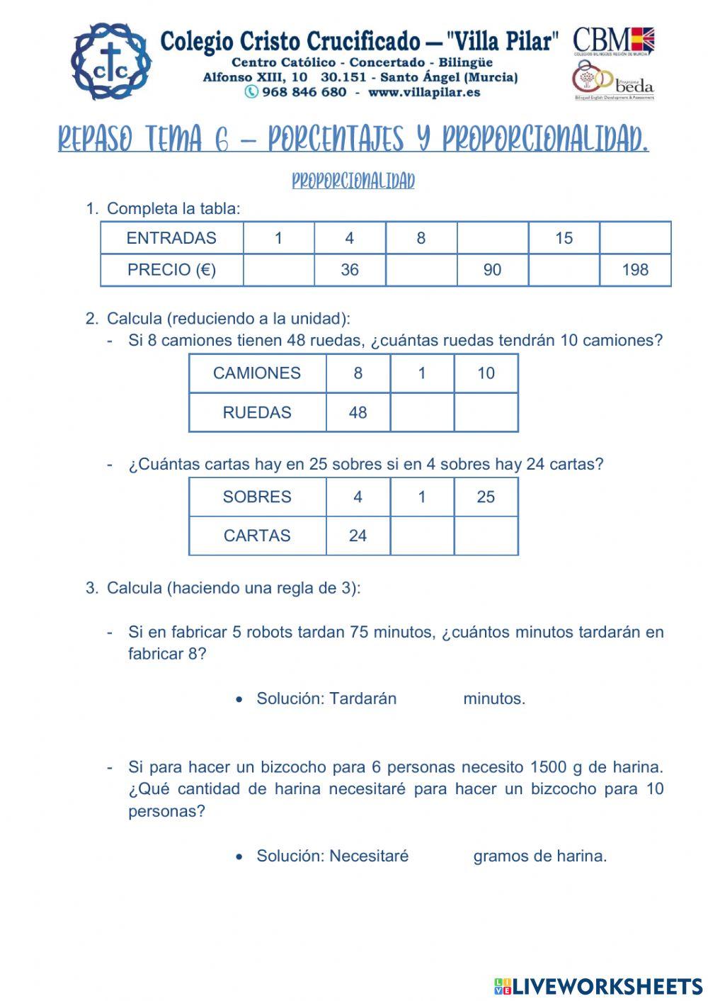 Tema 6. proporcionalidad