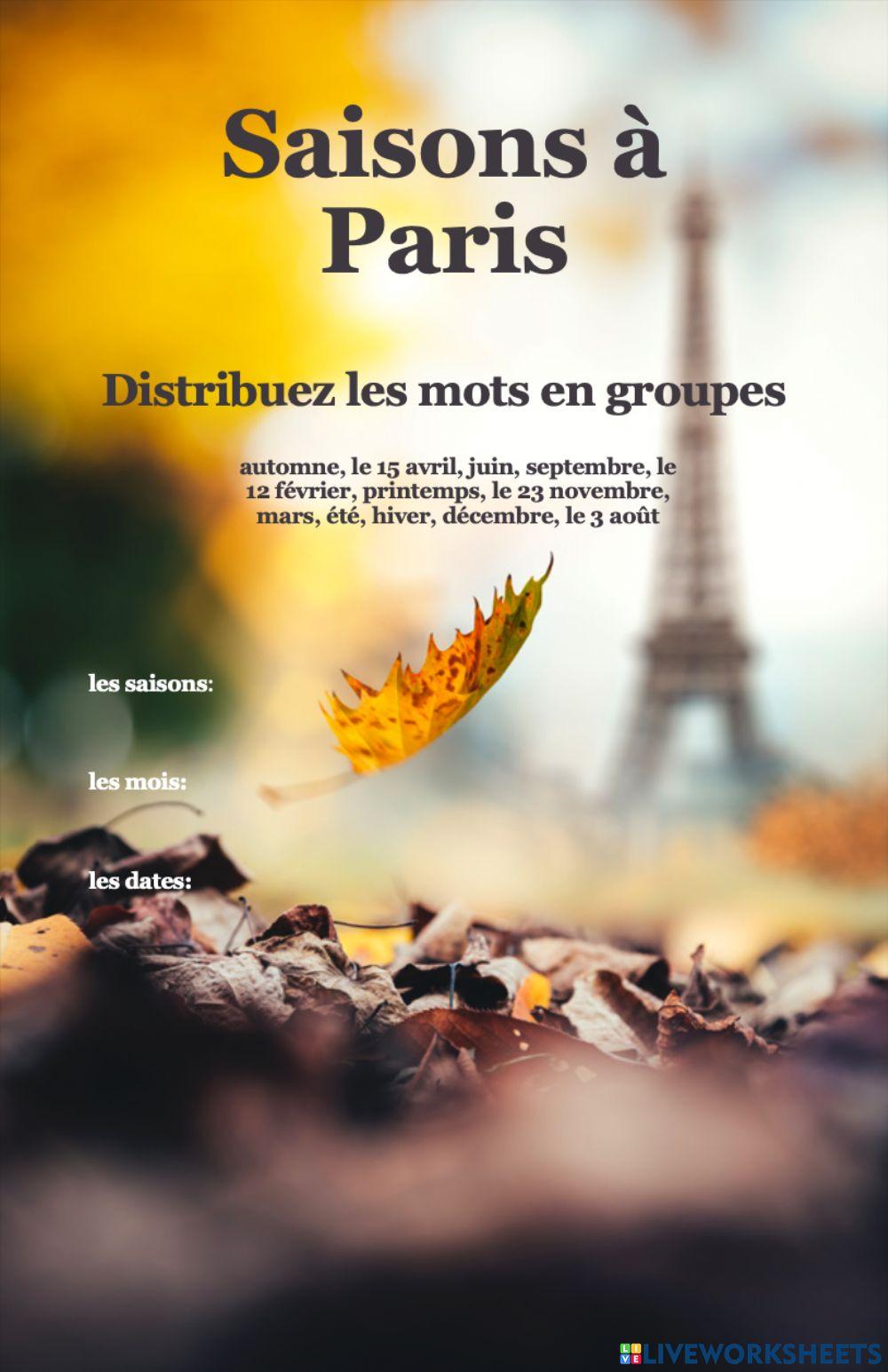 Les saisons et les dates