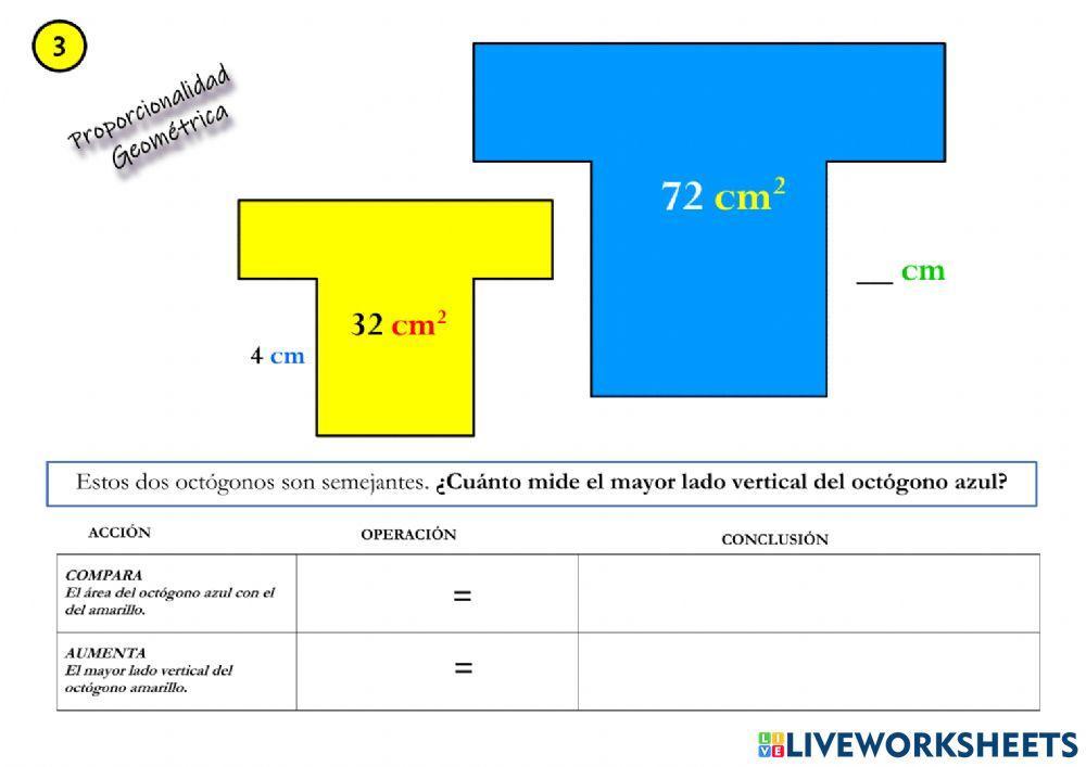 Proporcionalidad relación longitud-área 3