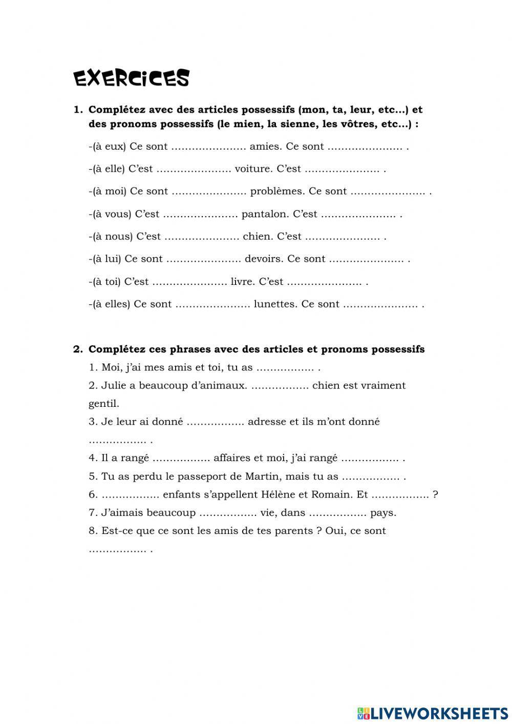 L'appartenance et la possession