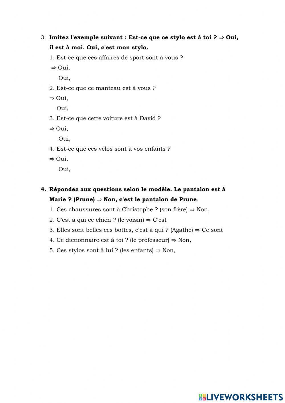 L'appartenance et la possession