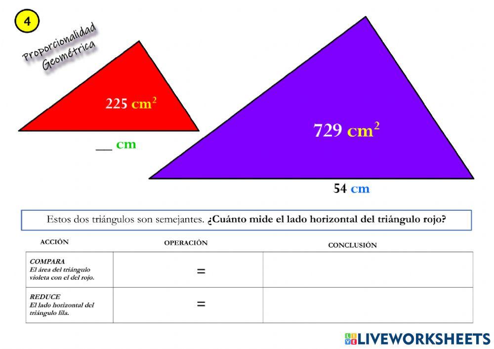 Proporcionalidad relación longitud-área 4