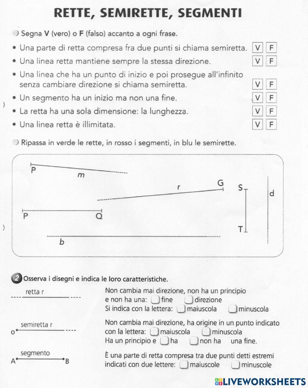 Rette, semirette, segmenti