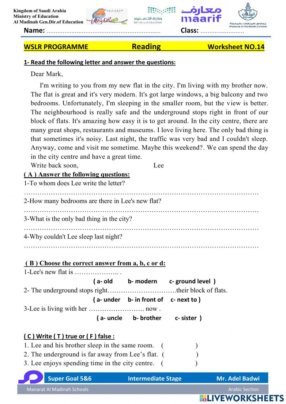 Super Goal 5&6 Reading 2