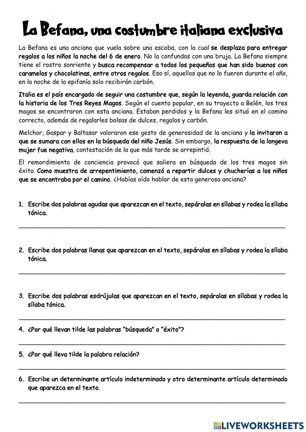 Tradiciones navideñas, determinantes y reglas de acentuación