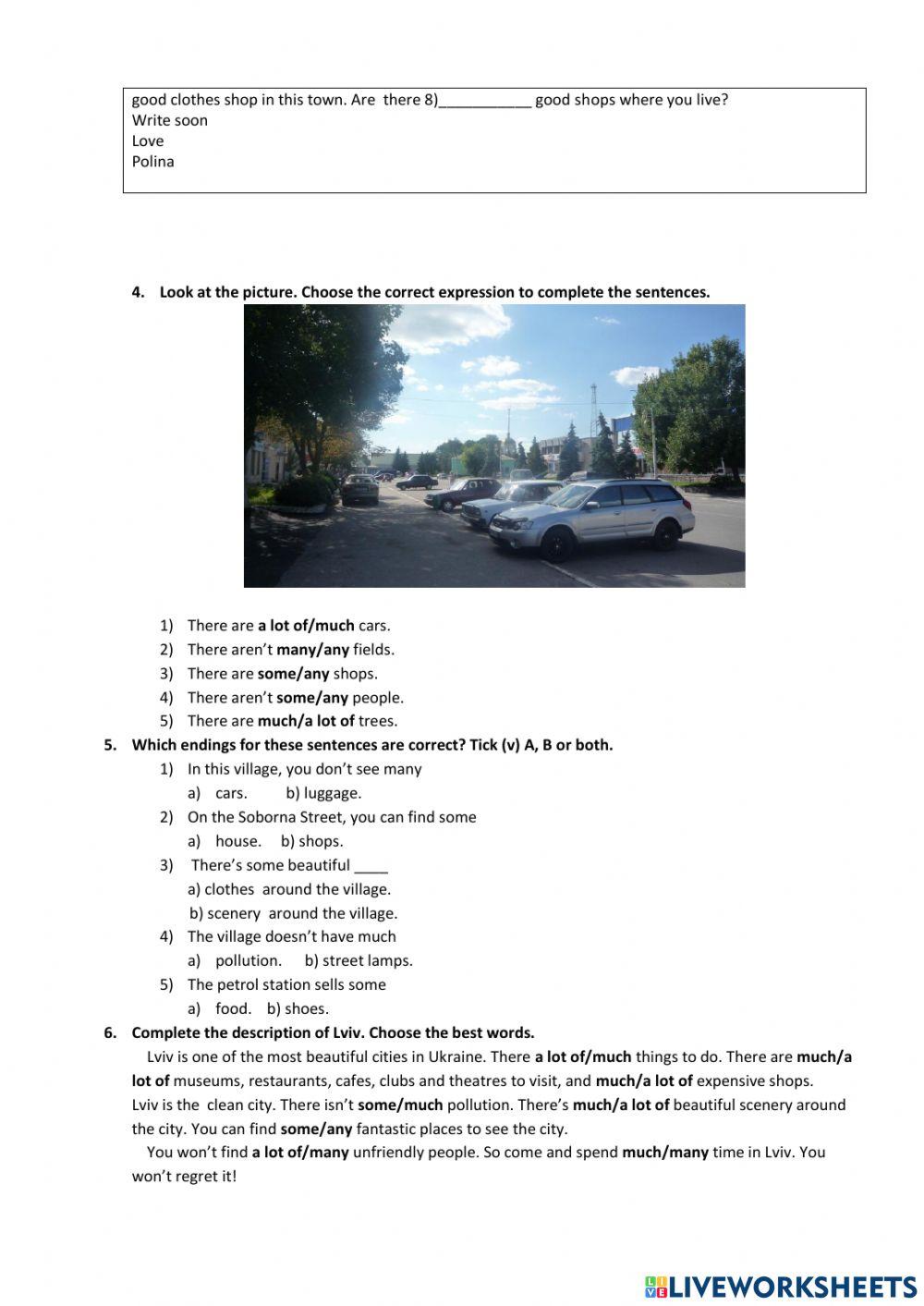 Some, any, much, many, a lot of