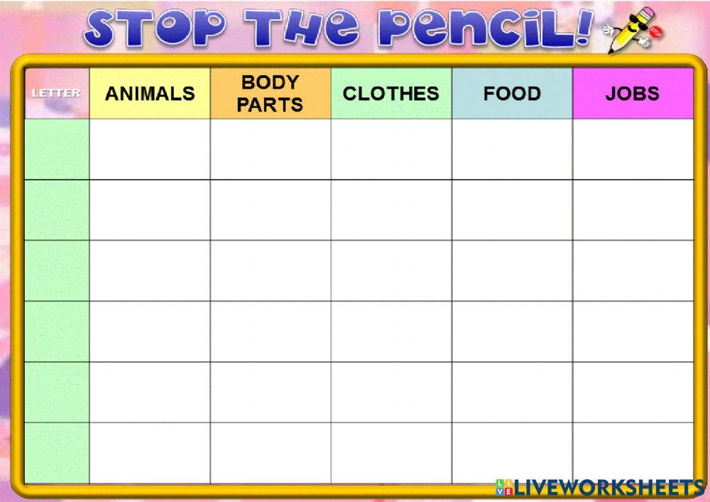 Stop the pencil game