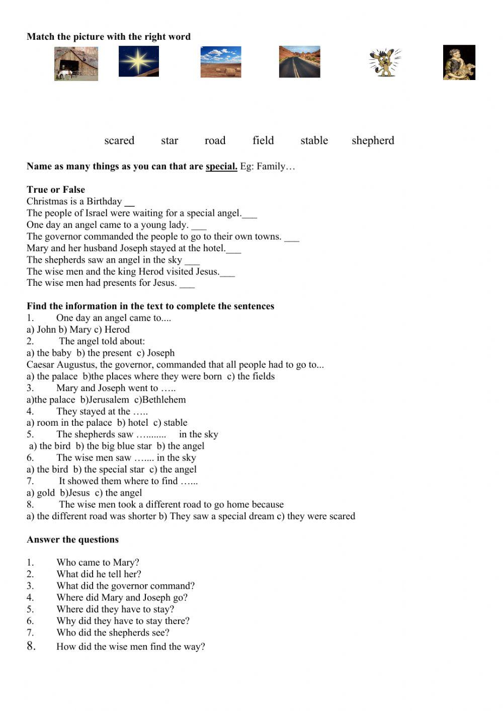 The First Christmas. Past Simple