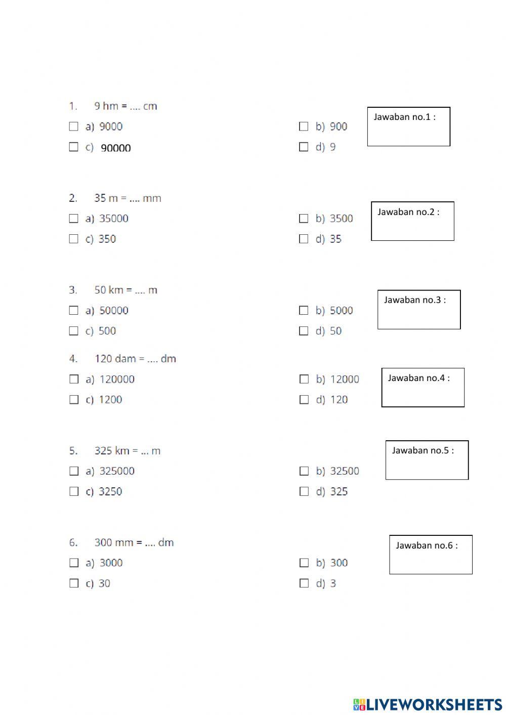 Konversi satuan panjang