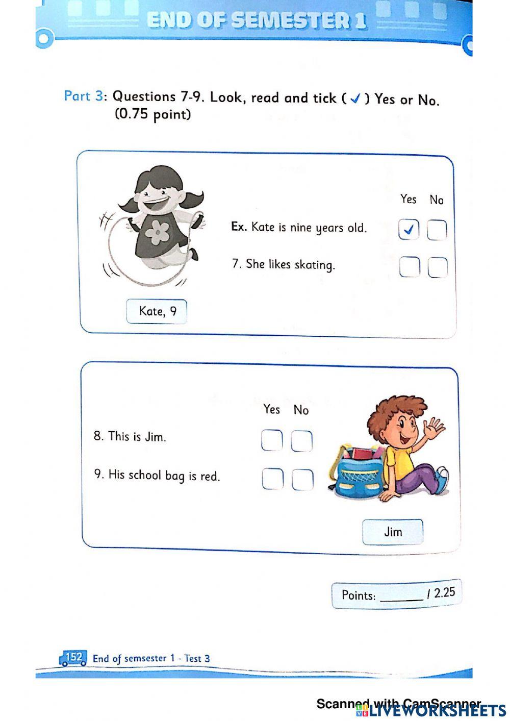 Grade 3 - review 1st semester