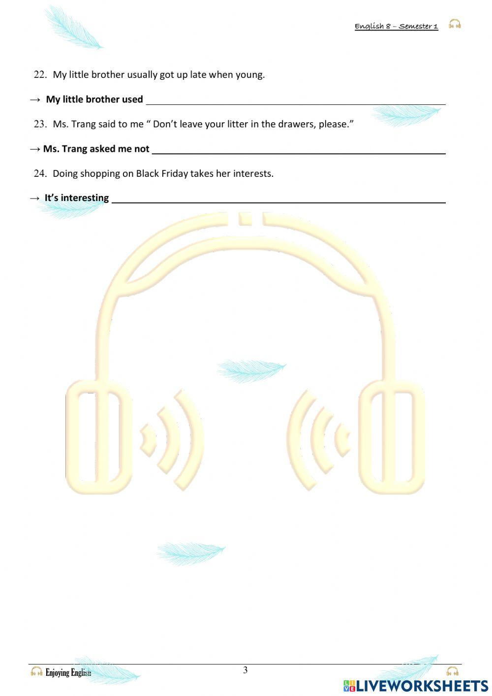 8 - Revision - Sem 1 - Test 1