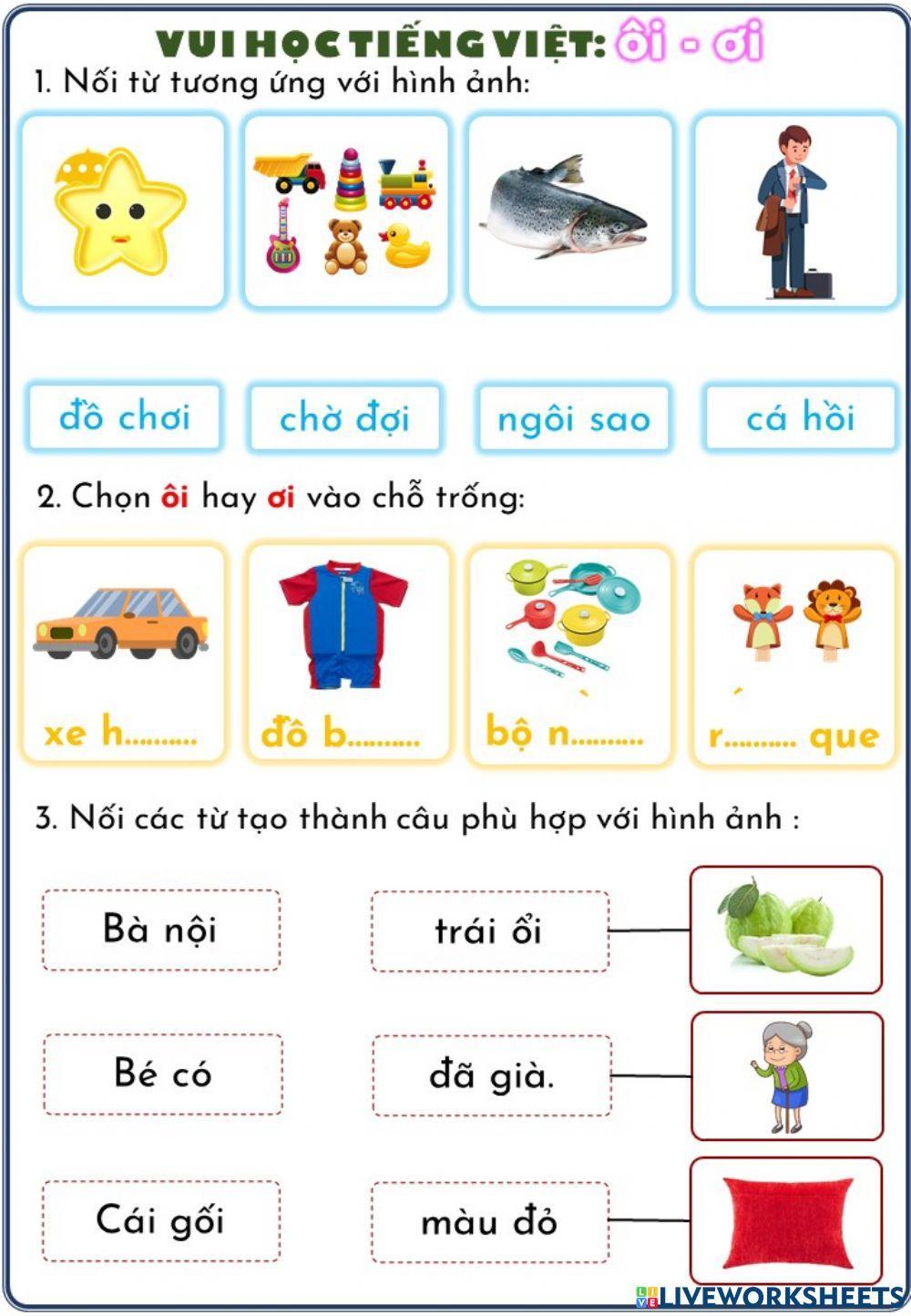 Phiếu ôn tập ôi, ơi
