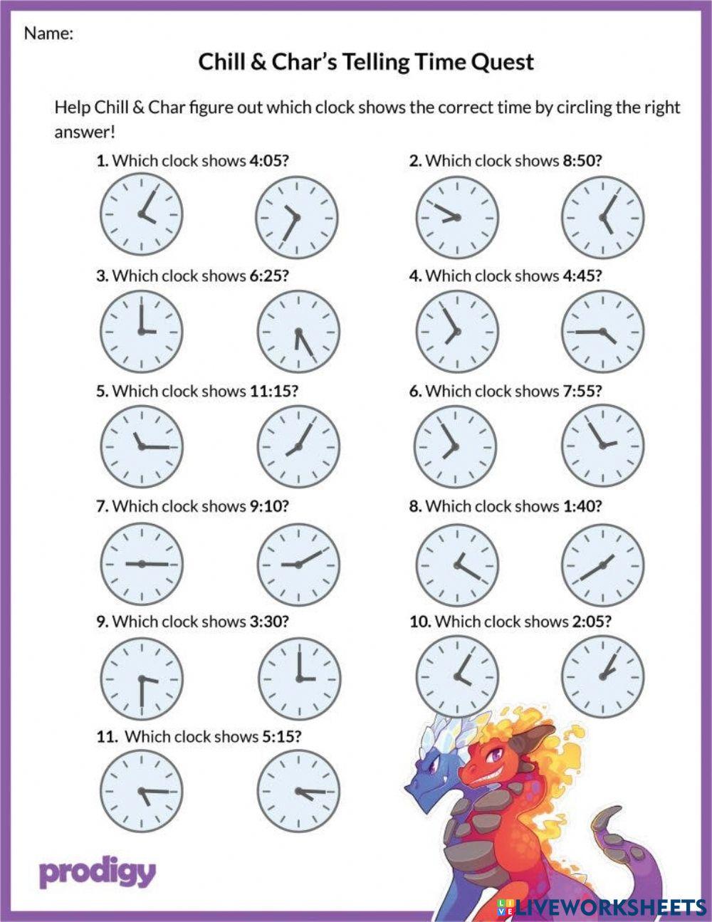 1747542 | Time Worksheet for grade 2 | AwesomeAvani123