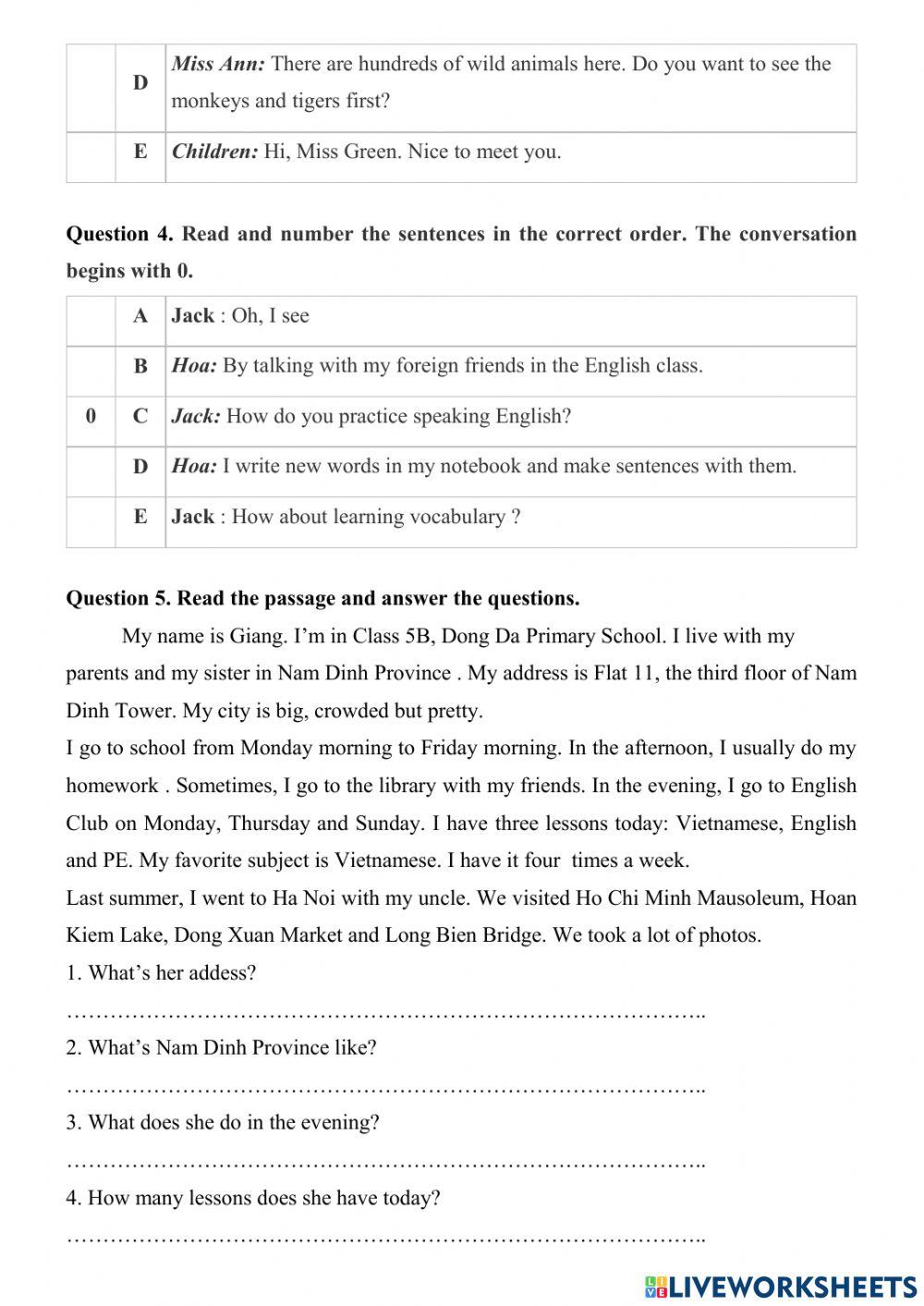 Practice test 2-grade 5