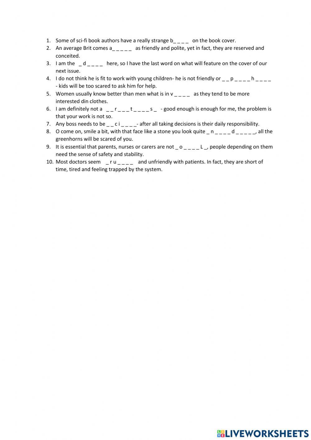 Market leader upper unit 7 text extra voc exercise