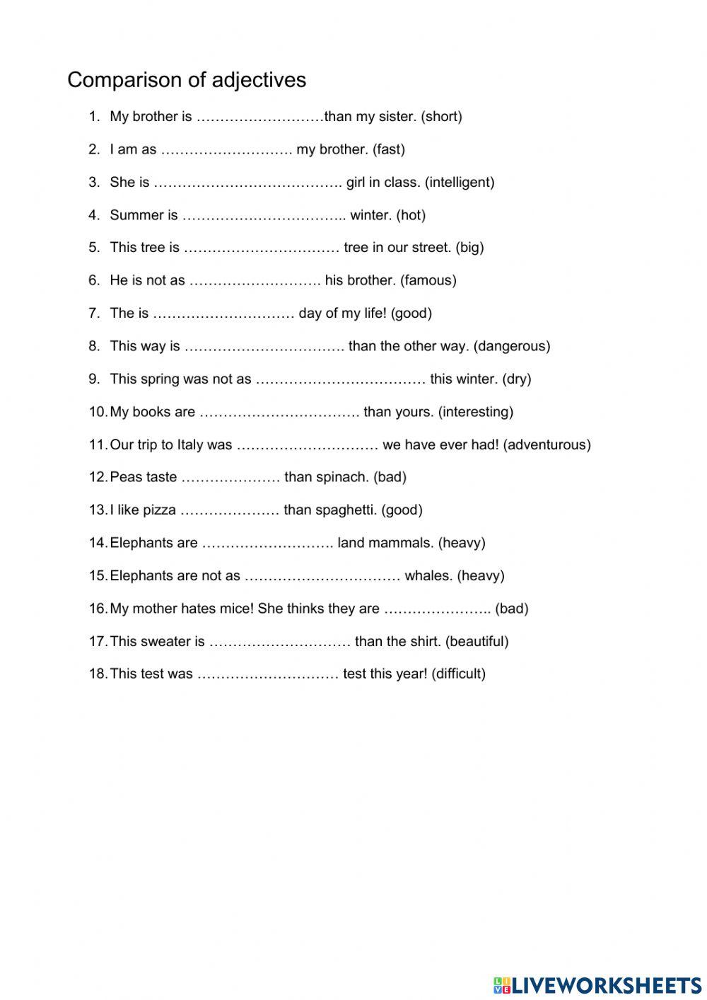 Comparison of adjectives