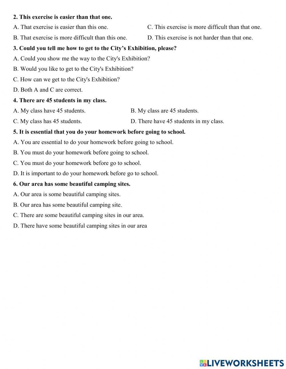 Grade 5 - Final test revision 2