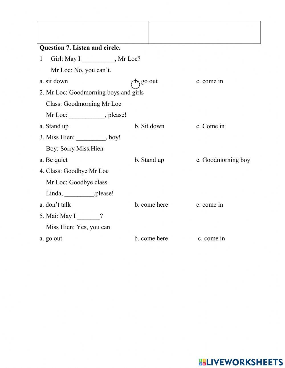 Final test - listening