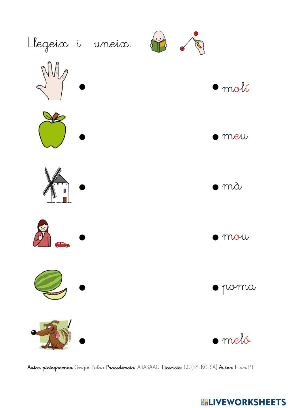 Llegir paraules amb m.