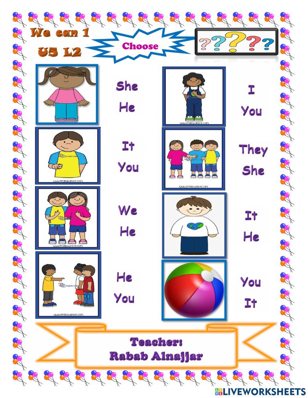 Subject pronouns
