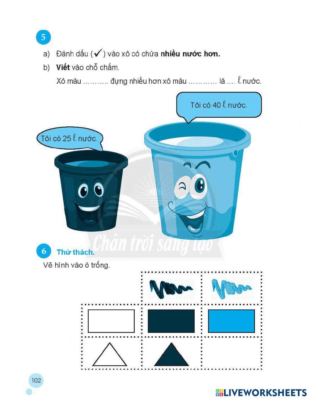 Phiếu bài tập toán trang -101-102 lớp 2