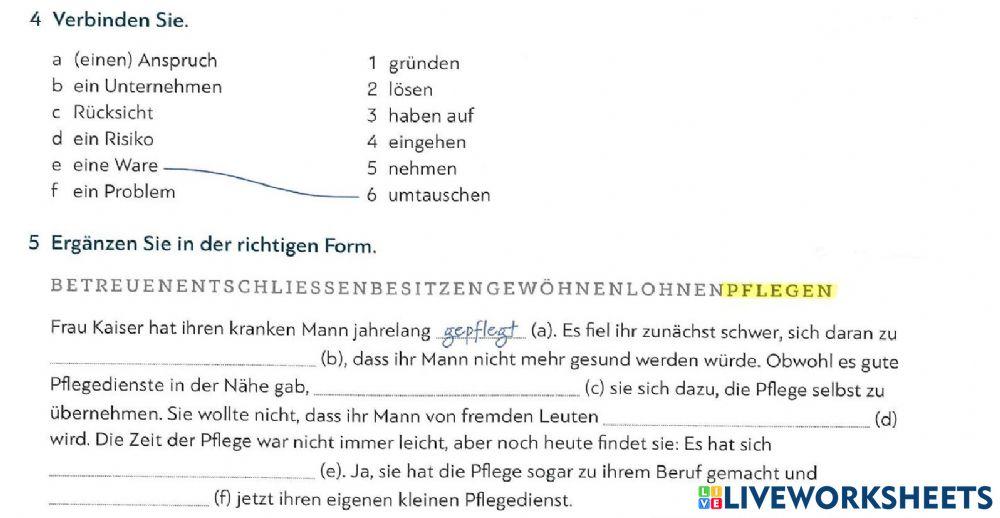 B1 Test zu Lektion 6 - 5