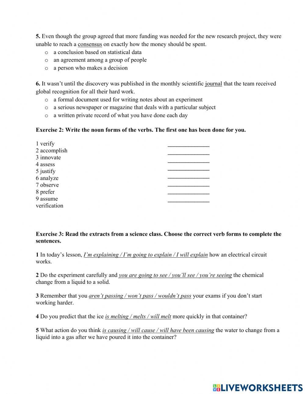 Mindset 3 - Unit 6 - Vocabulary and Grammar Skills Module