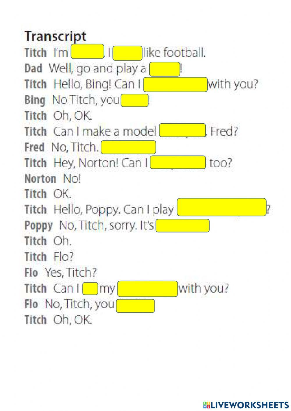 At home - IE 2- indoor activities