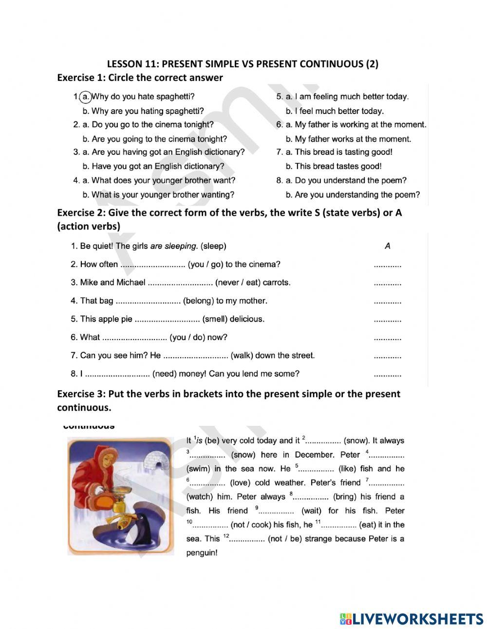 Present Simple vs Present Continuous