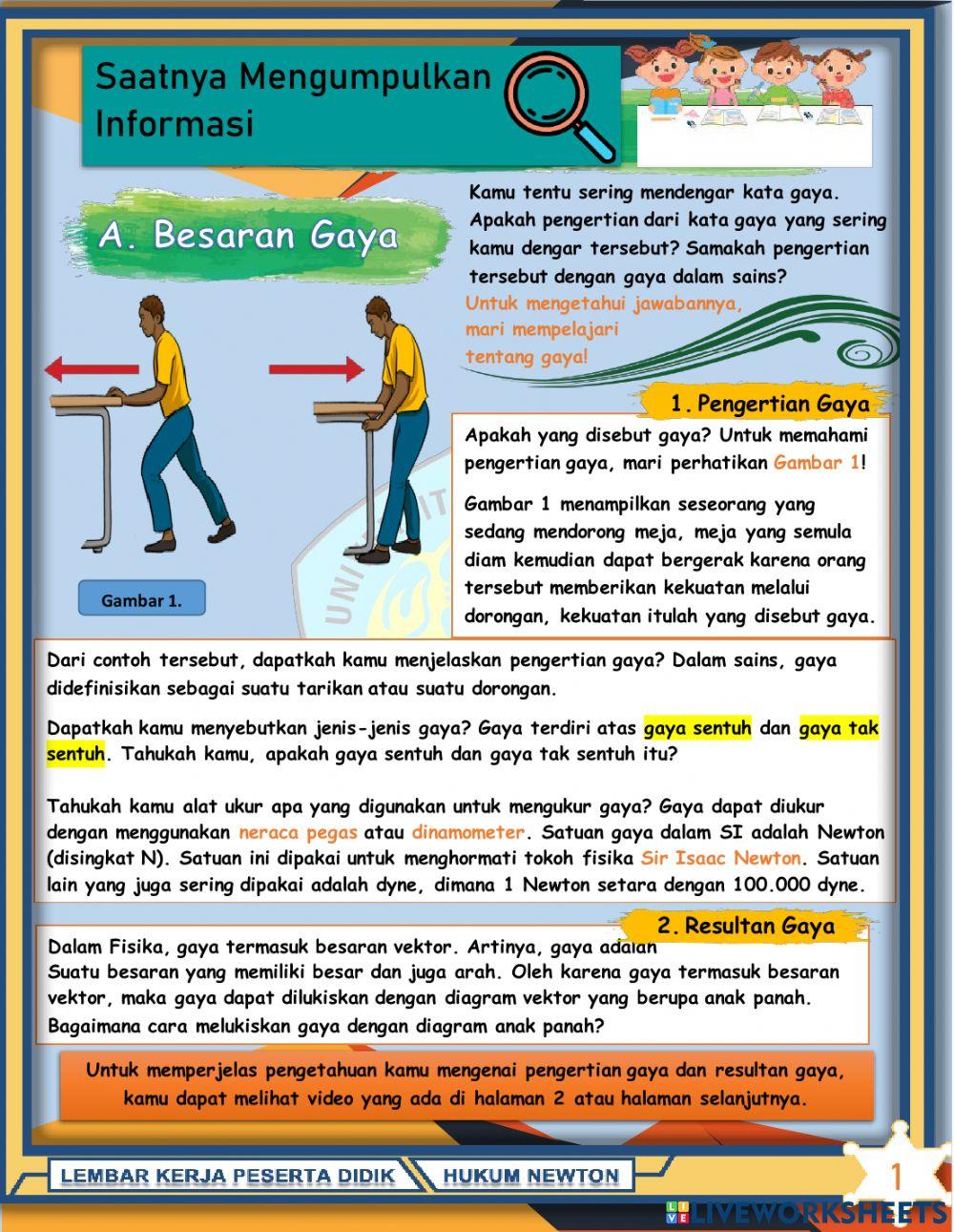 LKPD Hukum 1,2,3 Newton (Bagian 1)