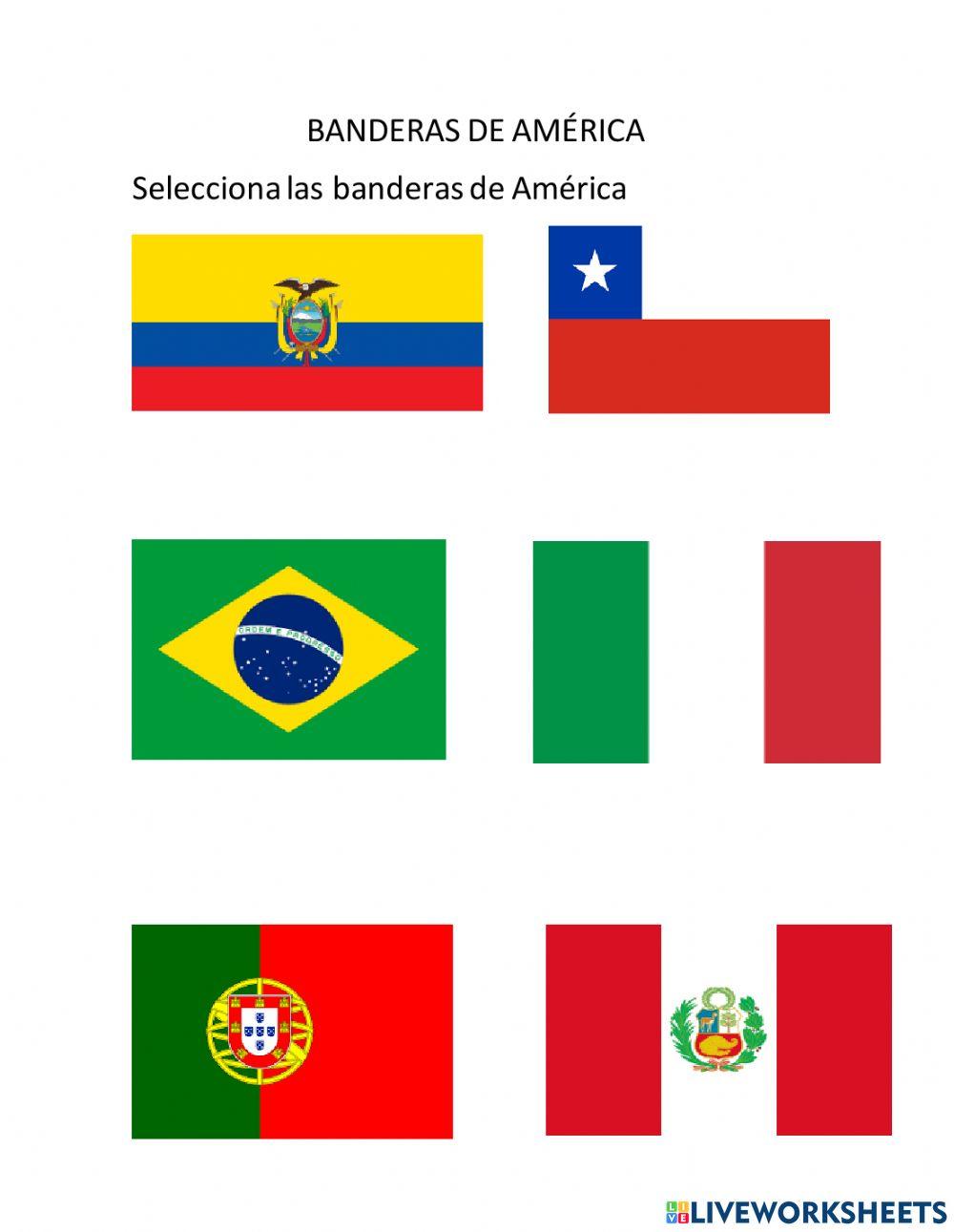 Banderas de America worksheet