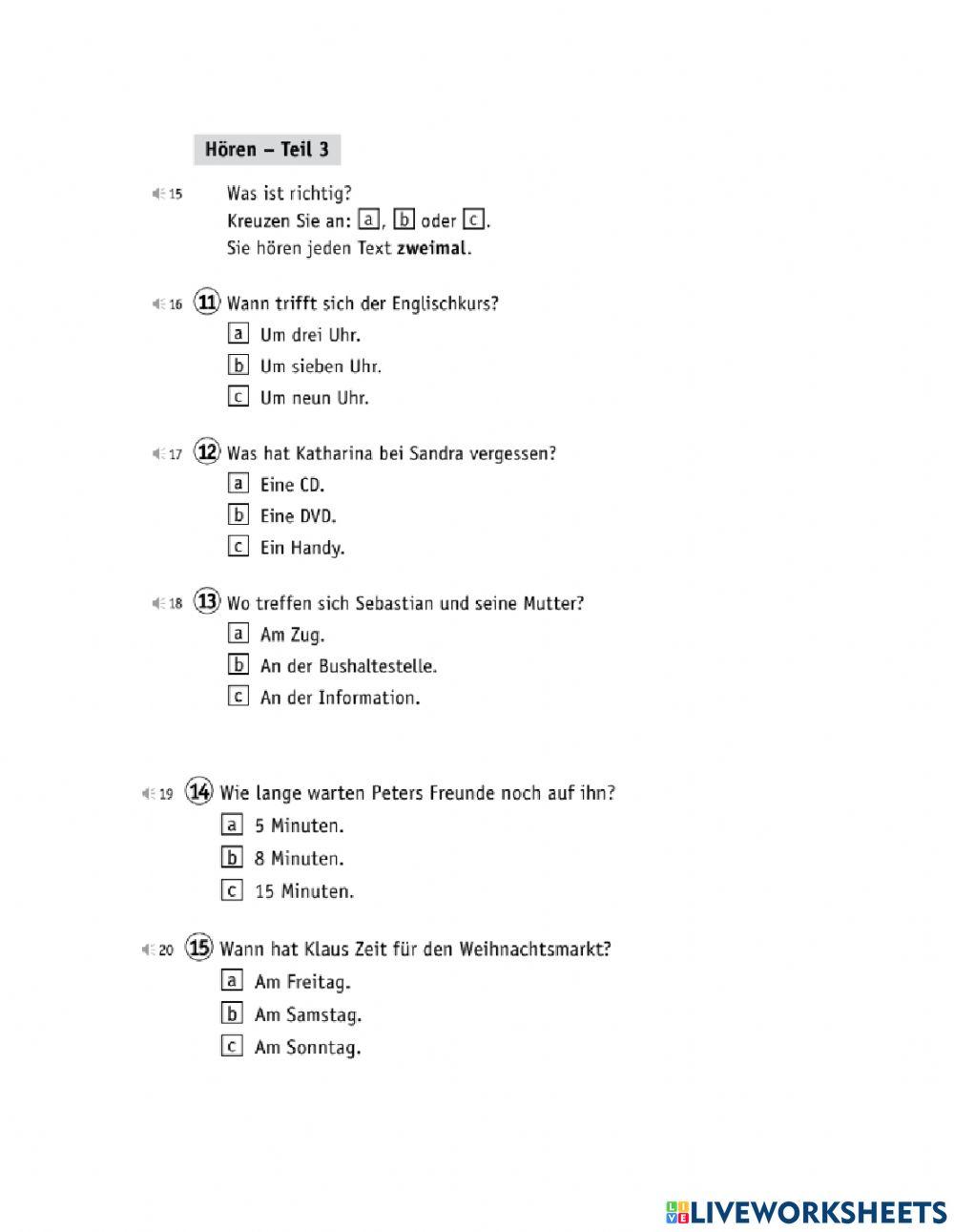 Start Deutsch 1 - Modelltest 2