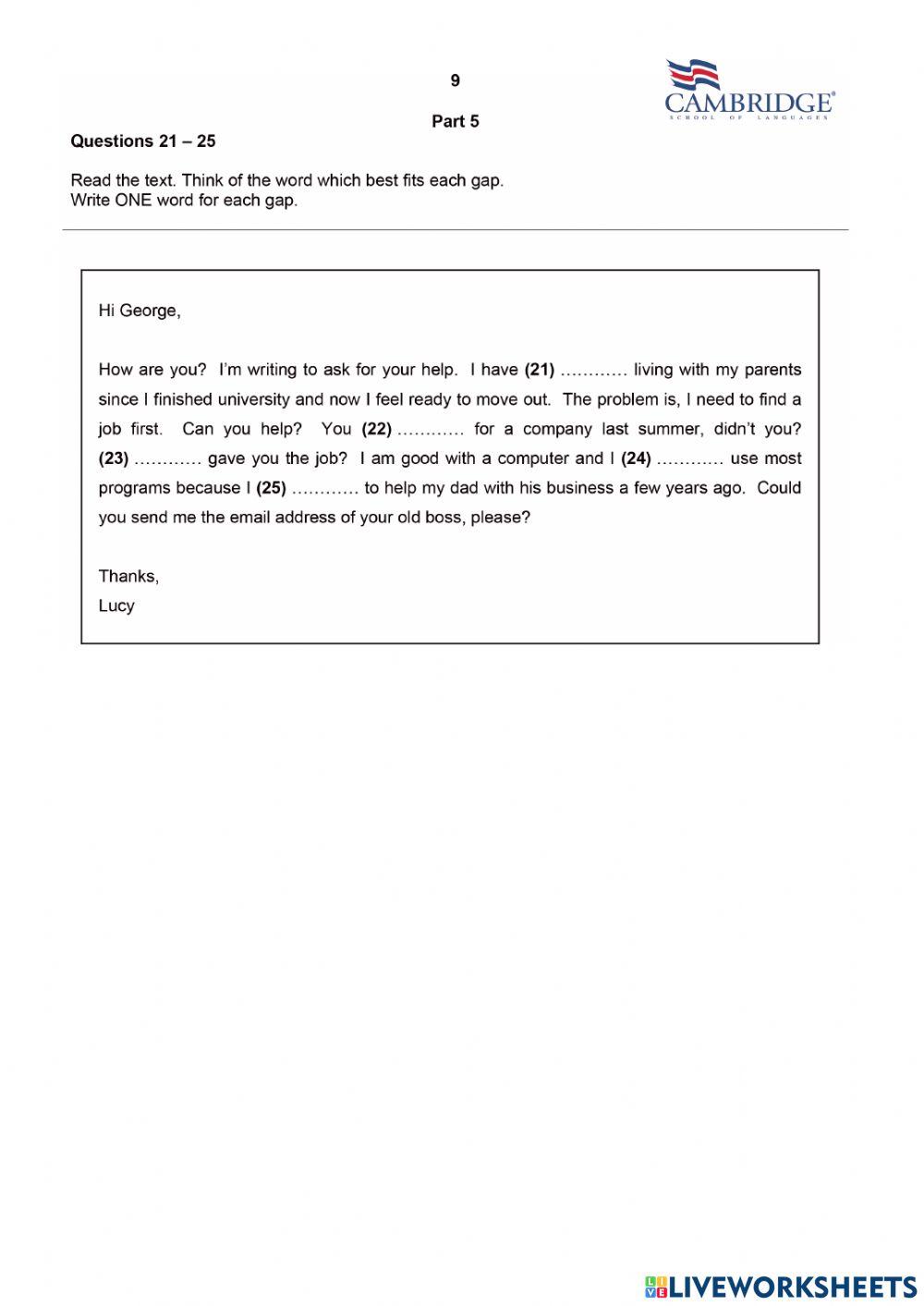 Mock Reading 1. Teens 1