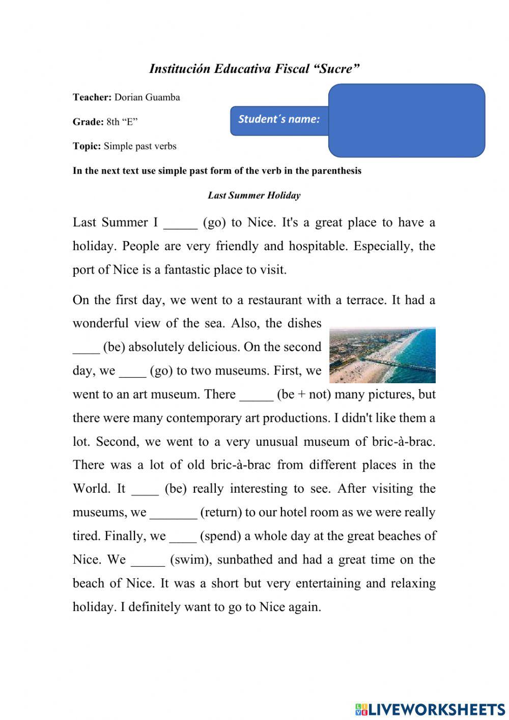 Simle past Tense practice