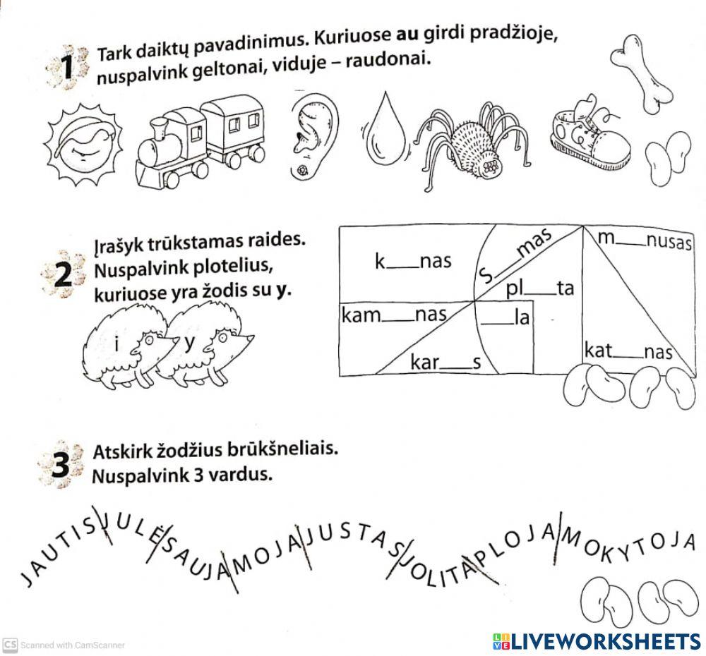Lietuvių kalbos 4 testas 1 klasei