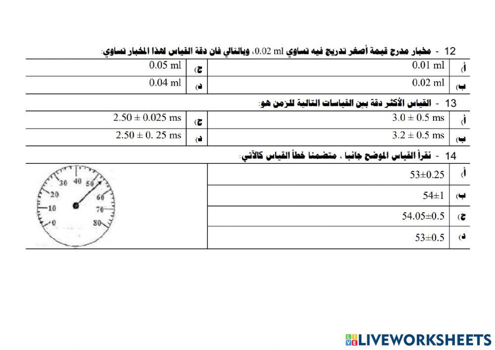 مراجعة الفصل الأول مدخل الى علم الفيزياء