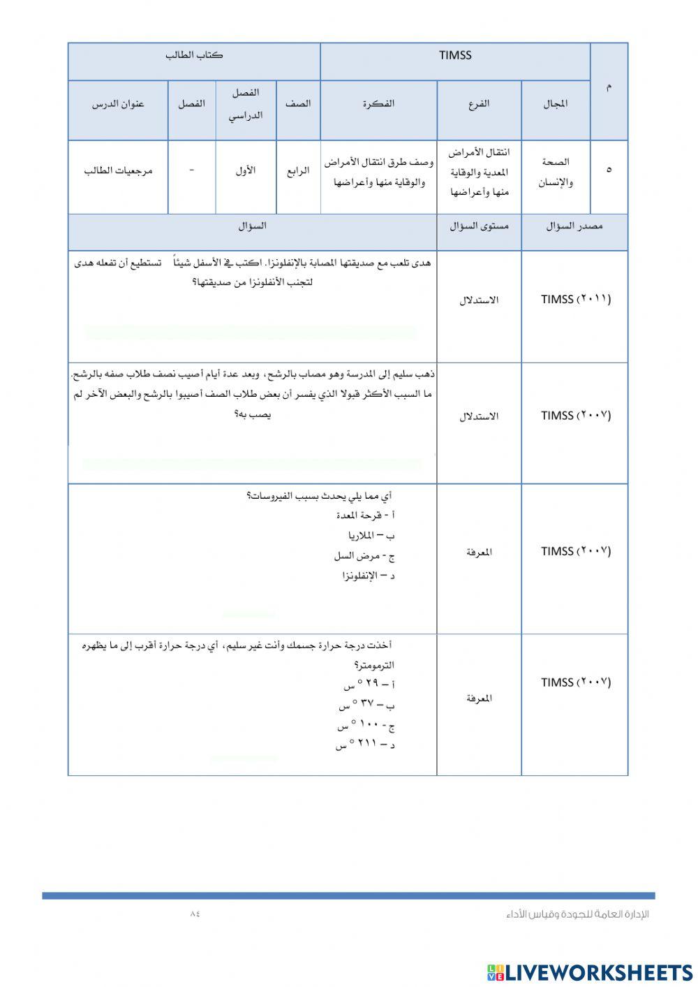 Timssمرجعيات الطالب