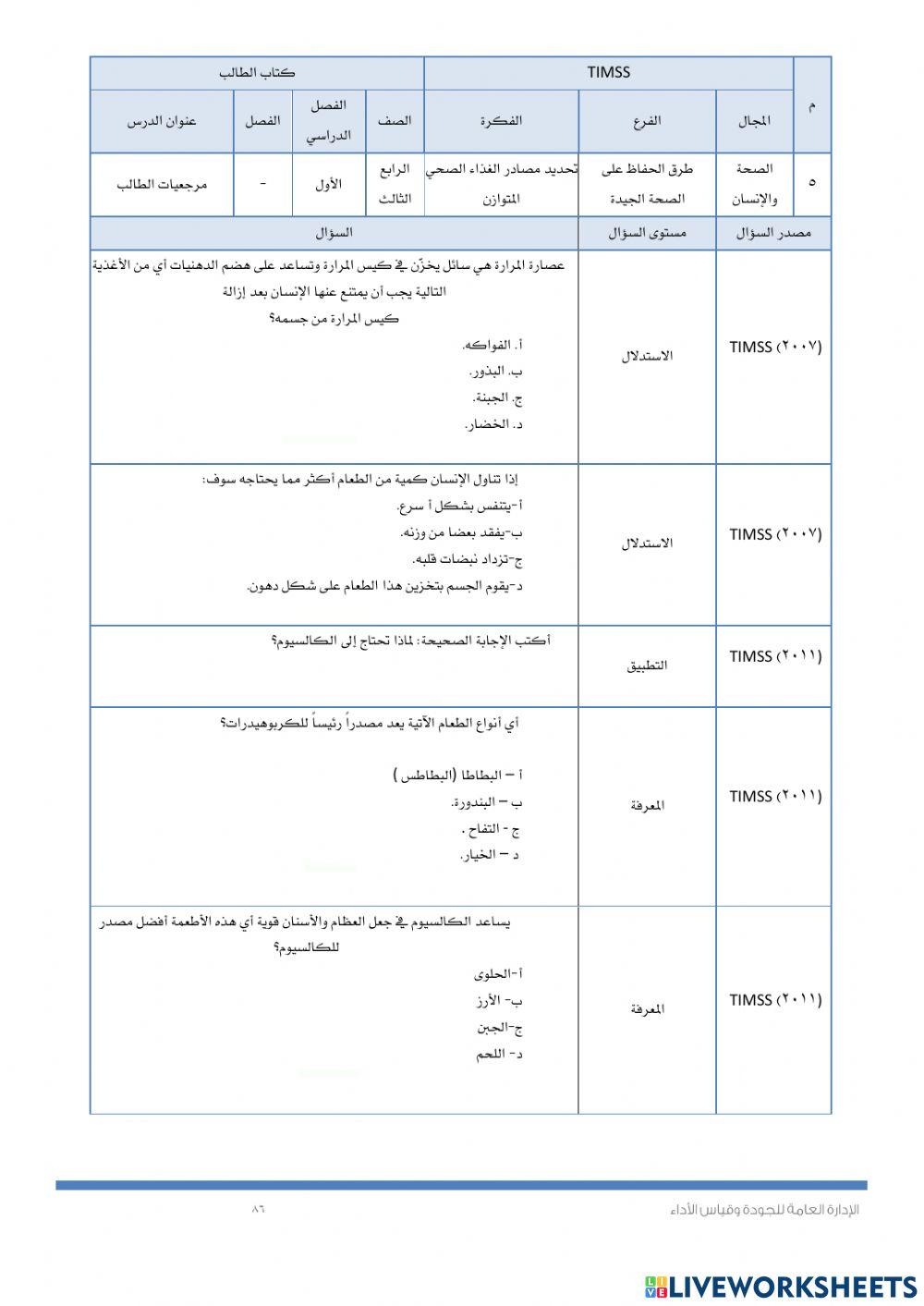 Timssمرجعيات الطالب