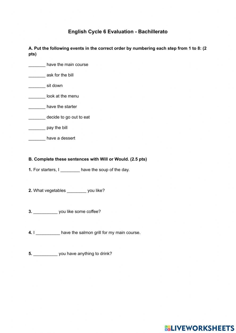 English Cycle 6 Evaluation - BGU