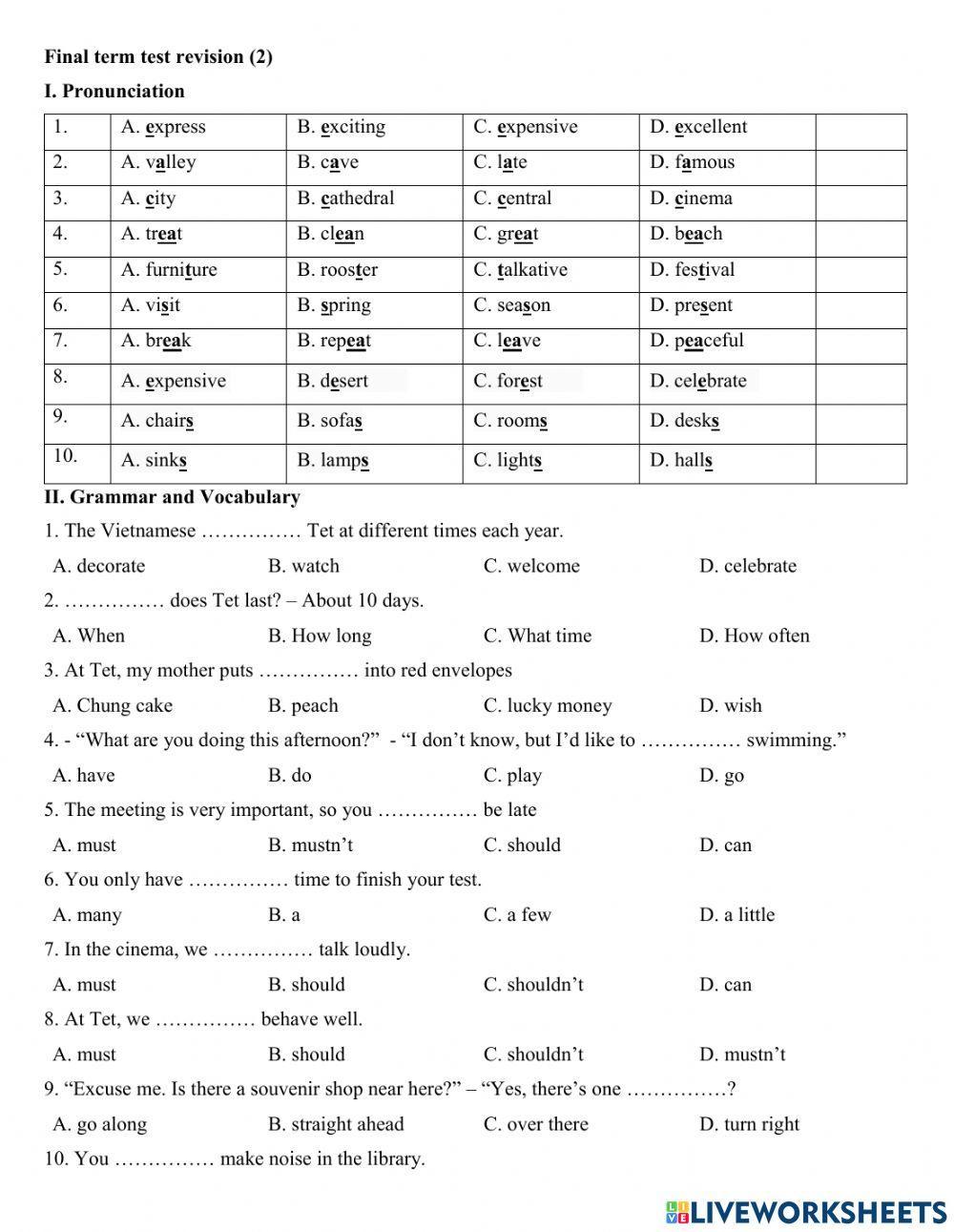Group 4 - Final test revision (2)