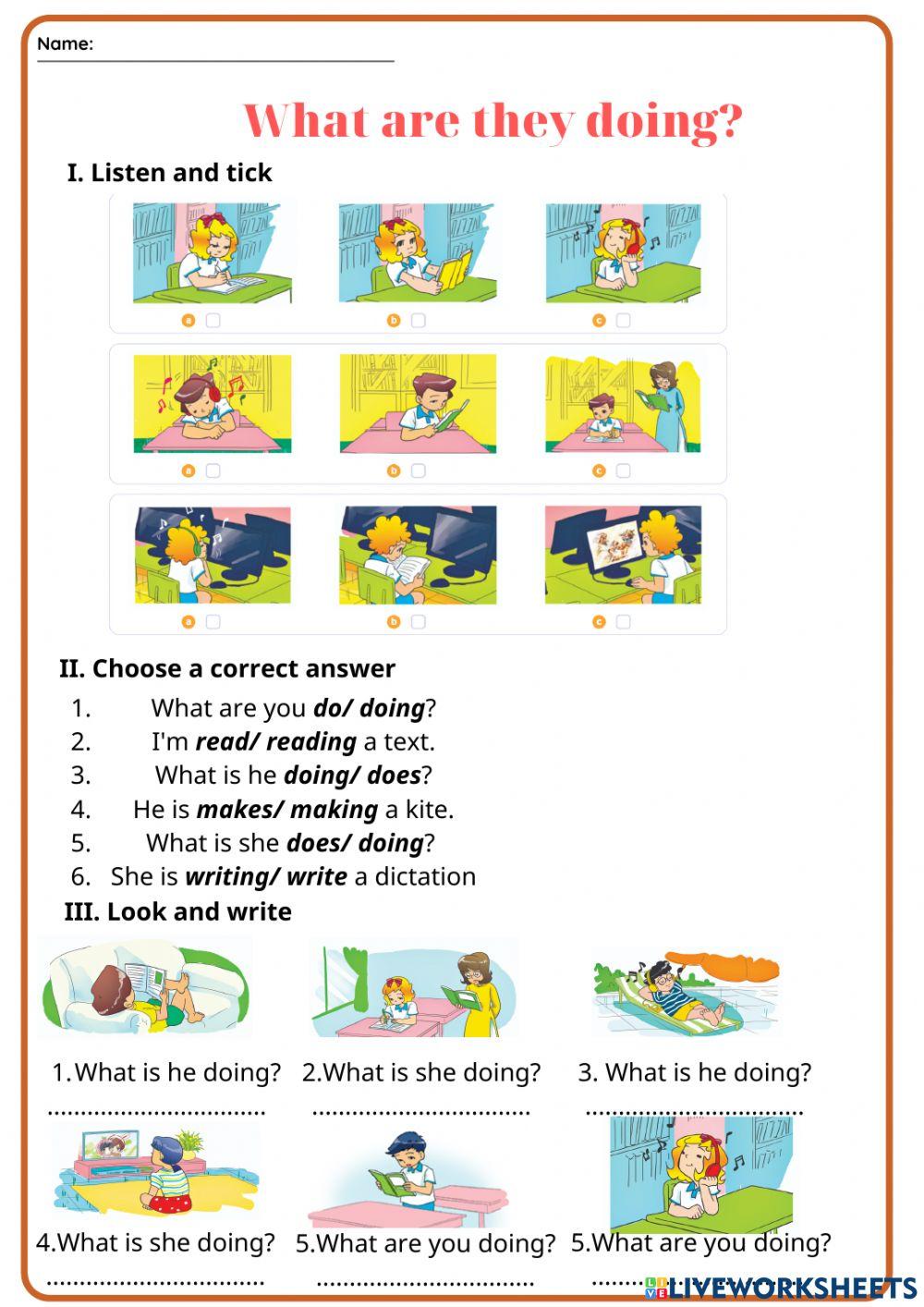 Unit 9 What are they doing? Lesson 1