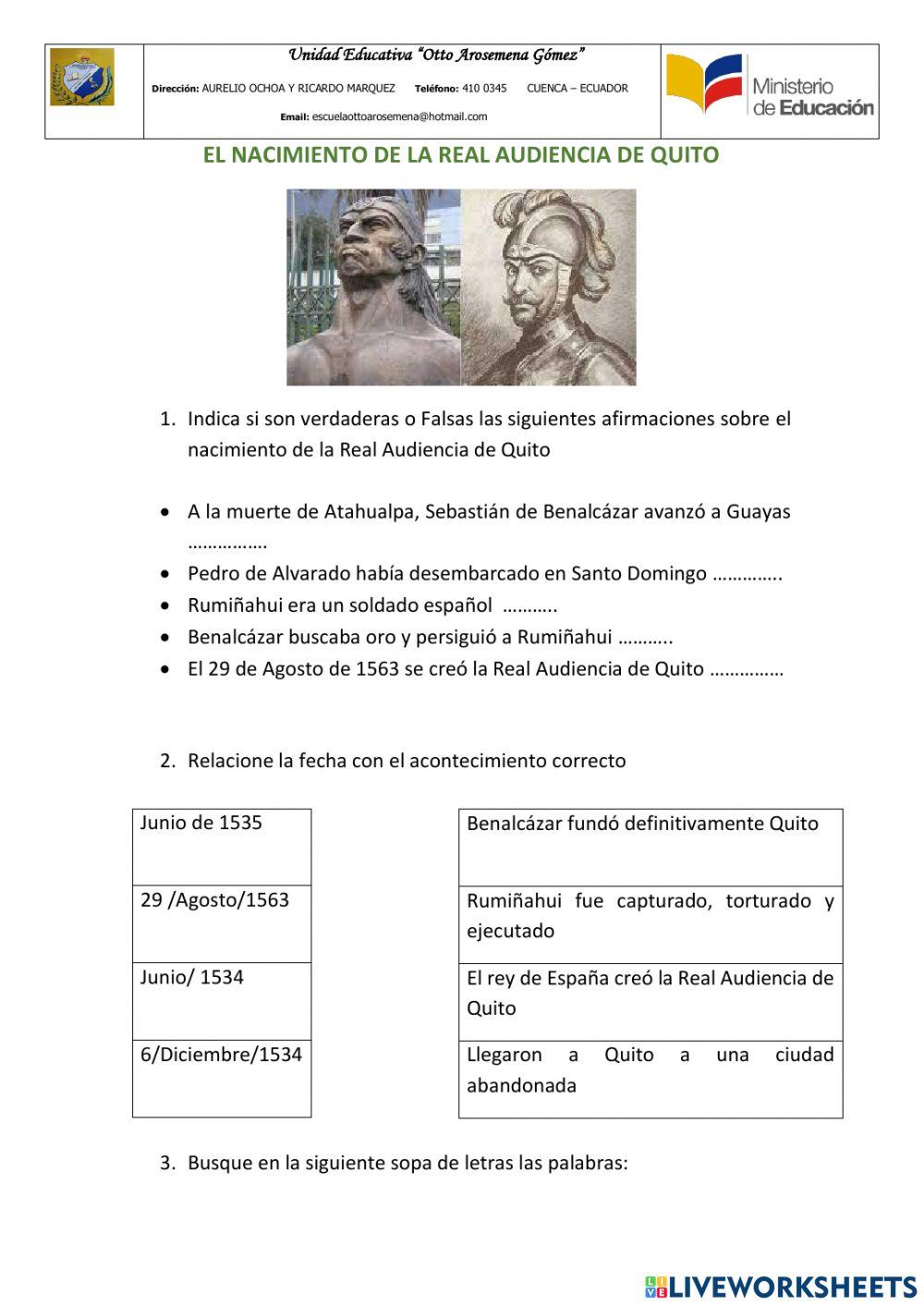 El Nacimiento de la Real Audiencia de Quito