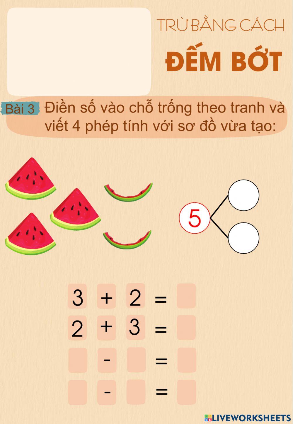 Trừ bằng cách đếm bớt