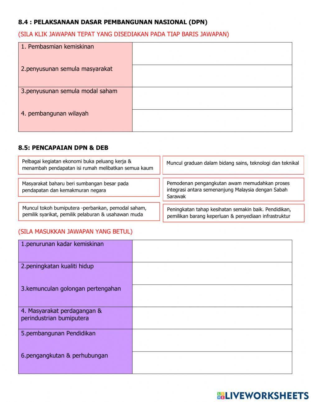 Sejarah ting 5 :bab 8 (membina kemakmuran negara