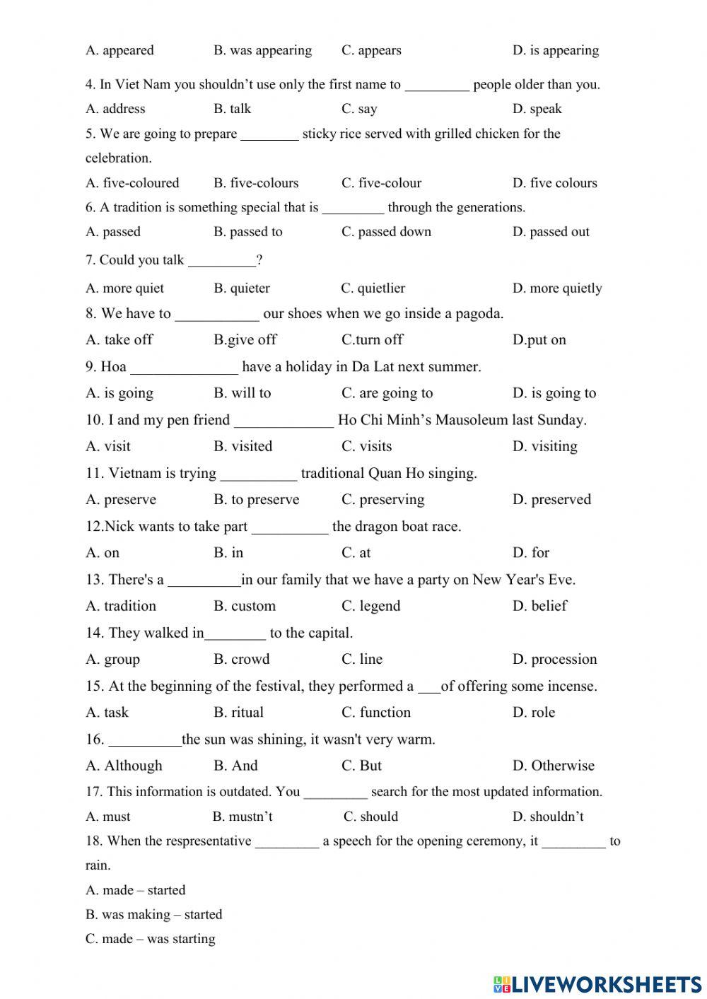 English 8- revision for the end of term i