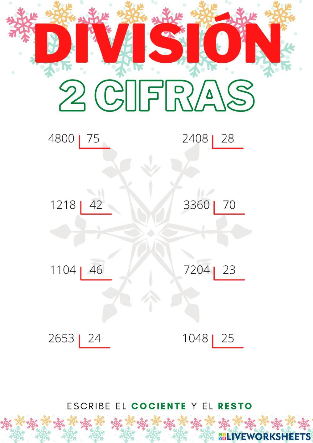 Divisiones dos cifras