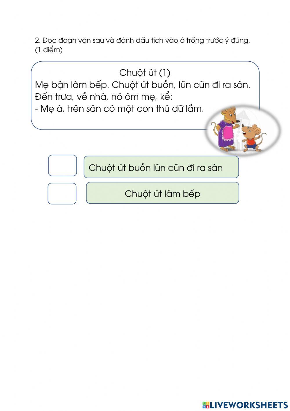 Igc- kiểm tra cuối hk1- đề tiếng việt (đọc hiểu)- khối 1